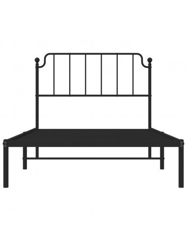 Giroletto con Testiera in Metallo Nero 107x203 cm