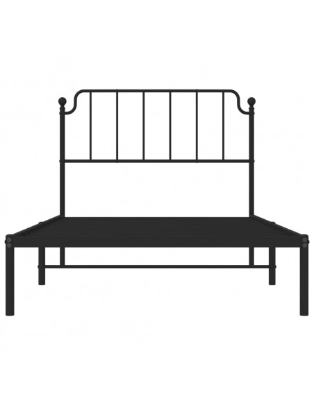 Giroletto con Testiera in Metallo Nero 107x203 cm