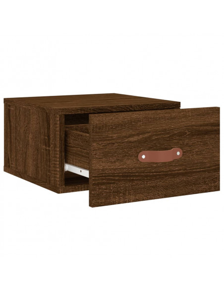 Comodini a Muro 2 pz Rovere Marrone 35x35x20 cm