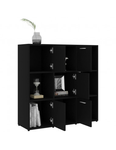 Libreria Nera 90x30x90 cm in Legno Multistrato