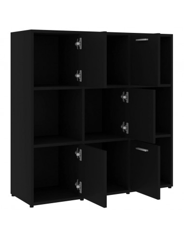 Libreria Nera 90x30x90 cm in Legno Multistrato