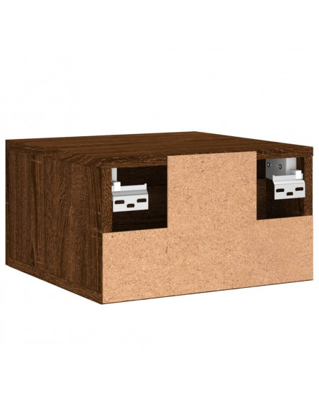 Comodini a Muro 2 pz Rovere Marrone 35x35x20 cm
