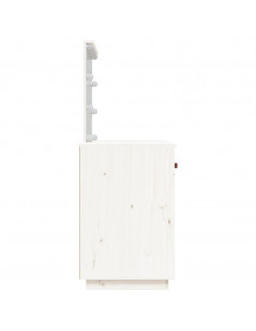 Toeletta con LED Bianca 95x50x133,5cm in Legno Massello di Pino 2