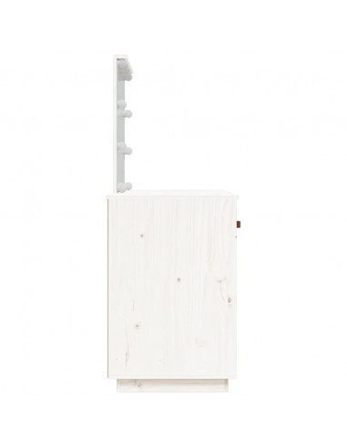 Toeletta con LED Bianca 95x50x133,5cm in Legno Massello di Pino