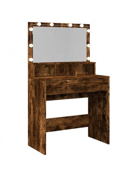 Toeletta con LED Rovere Fumo 80x41x134,5 cm