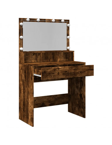 Toeletta con LED Rovere Fumo 80x41x134,5 cm