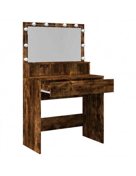 Toeletta con LED Rovere Fumo 80x41x134,5 cm