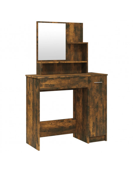 Toeletta con Specchio Rovere Fumo 86,5x35x136 cm