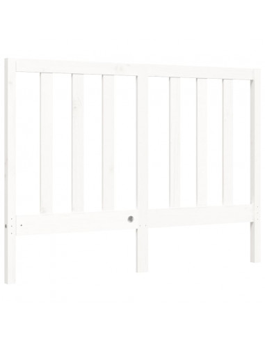 Giroletto con Testiera Bianco 140x200 cm in Legno Massello