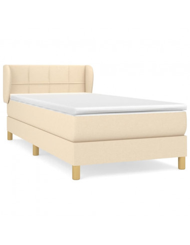 Giroletto a Molle con Materasso Crema 80x200 cm inTessuto