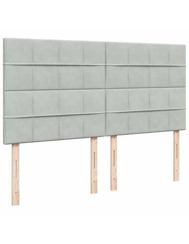 Giroletto a Molle con Materasso Grigio Chiaro 180x200cm Velluto