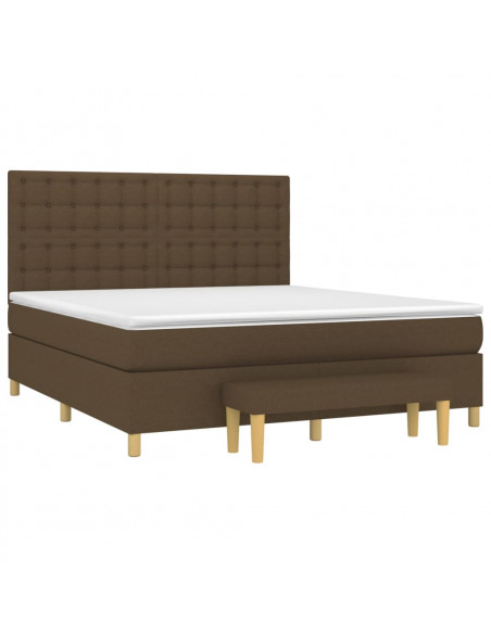 Giroletto a Molle con Materasso Marrone Scuro 180x200cm Tessuto
