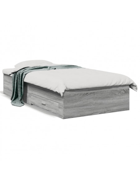 Giroletto Cassetti Grigio Sonoma 90x190 cm Legno Multistrato