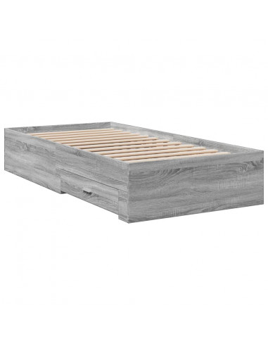 Giroletto Cassetti Grigio Sonoma 90x190 cm Legno Multistrato