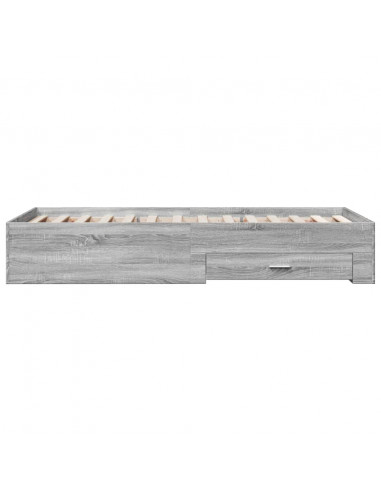 Giroletto Cassetti Grigio Sonoma 90x190 cm Legno Multistrato