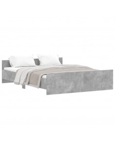 Giroletto con Testiera e Pediera Grigio Cemento 150x200 cm 2