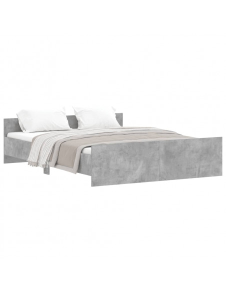 Giroletto con Testiera e Pediera Grigio Cemento 150x200 cm
