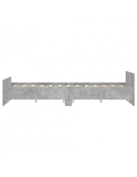 Giroletto con Testiera e Pediera Grigio Cemento 150x200 cm