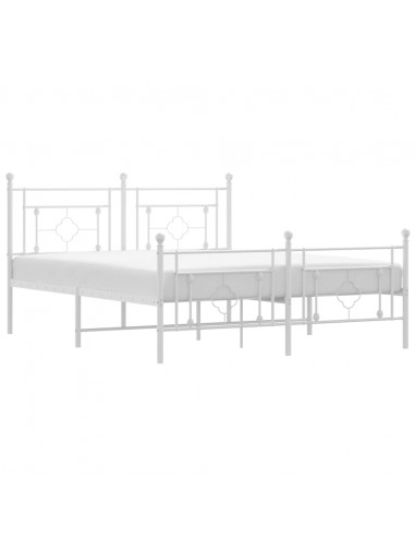 Giroletto con Testiera e Pediera Metallo Bianco 150x200 cm