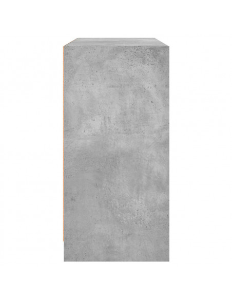 Credenza Grigio Cemento 102x37x75,5 cm in Legno Multistrato