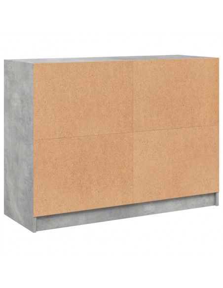 Credenza Grigio Cemento 102x37x75,5 cm in Legno Multistrato