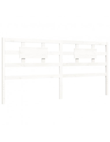 Giroletto con Testiera Bianco 200x200 cm in Legno Massello