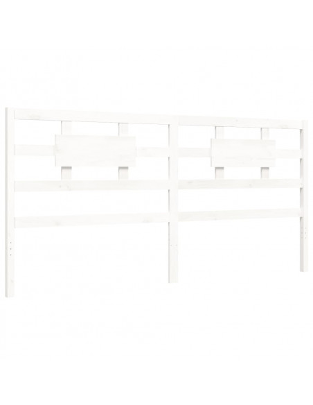 Giroletto con Testiera Bianco 200x200 cm in Legno Massello