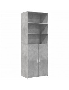 Credenza Grigio Cemento 70x42,5x185 cm in Legno Multistrato 2