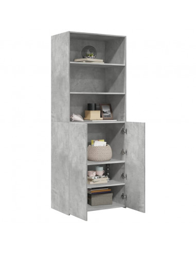 Credenza Grigio Cemento 70x42,5x185 cm in Legno Multistrato