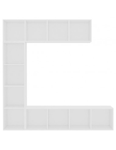 Set Mobili Libreria/Porta TV 3 pz Bianco 180x30x180 cm