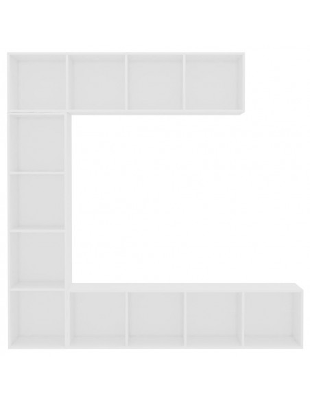 Set Mobili Libreria/Porta TV 3 pz Bianco 180x30x180 cm