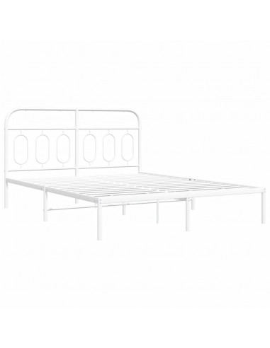 Giroletto con Testiera Metallo Bianco 140x200 cm