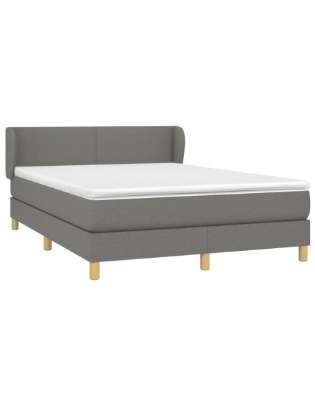 Giroletto a Molle con Materasso Grigio Scuro 140x200cm Tessuto