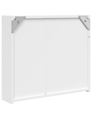 Armadietto Bagno con Specchio e LED Bianco 60x13x52 cm