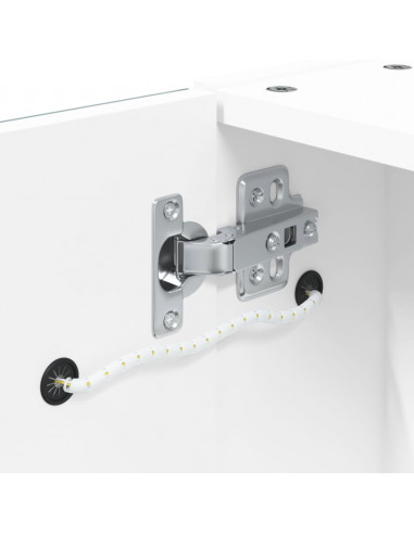 Armadietto Bagno con Specchio e LED Bianco 60x13x52 cm