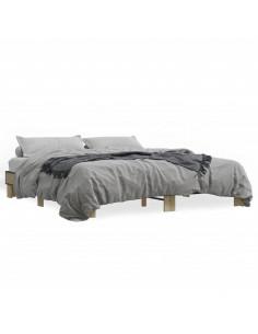 Giroletto Rovere Sonoma 160x200 cm in Legno Multistrato Metallo 2