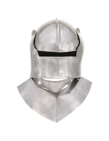 Elmo da Cavaliere Medievale Antico LARP in Acciaio Argento