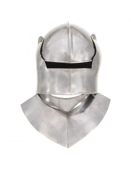 Elmo da Cavaliere Medievale Antico LARP in Acciaio Argento