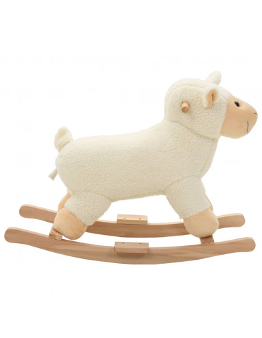 Pecora a Dondolo in Peluche 78x34x58 cm Bianca