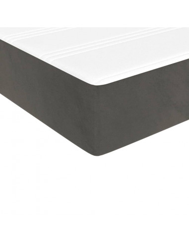 Materasso a Molle Grigio Scuro 80x210x20 cm in Velluto