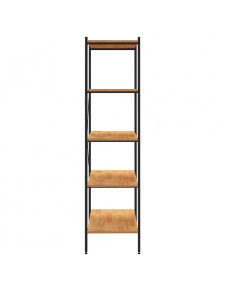 Scaffale con 5 Mensole Nero e Rovere 80x40x163 cm