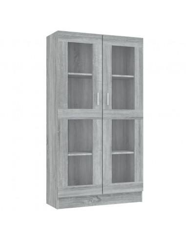 Mobile Vetrina Grigio Sonoma 82,5x30,5x150 cm Legno Multistrato