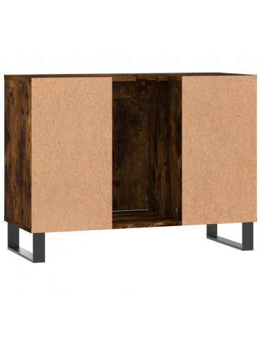 Armadietto Bagno Rovere Fumo 80x33x60 cm in Legno Multistrato