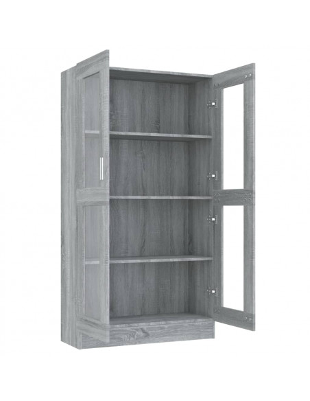 Mobile Vetrina Grigio Sonoma 82,5x30,5x150 cm Legno Multistrato