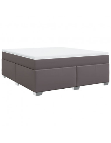 Giroletto a Molle con Materasso Grgio 180x200 cm in Similpelle