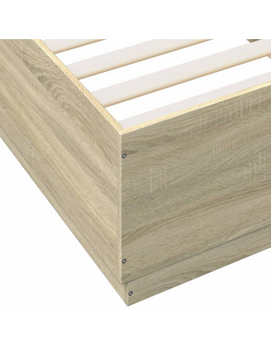 Giroletto con Luci LED Rovere Sonoma 90x200cm Legno Multistrato