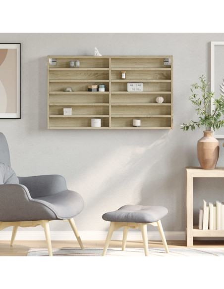 Armadietto Vetrina Rovere Sonoma 100x8,5x58cm Legno Multistrato