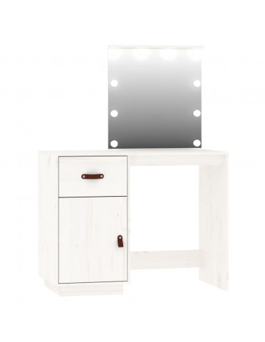 Set Toeletta con LED Bianco in Legno Massello di Pino