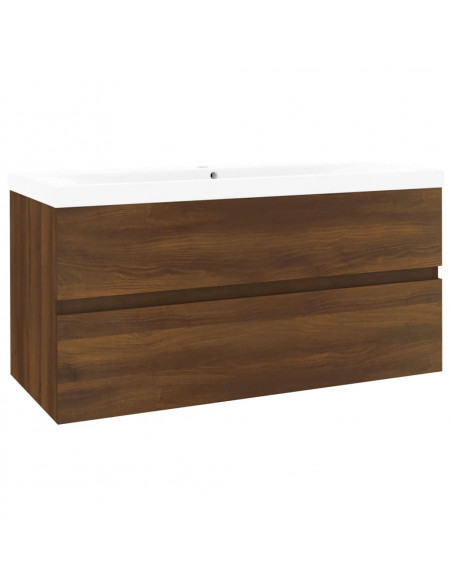Mobile Bagno Lavabo Integrato Rovere Marrone Legno Multistrato