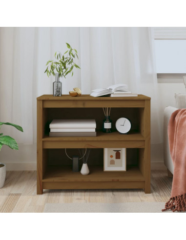 Libreria Marrone Miele 80x35x68 cm in Legno Massello di Pino